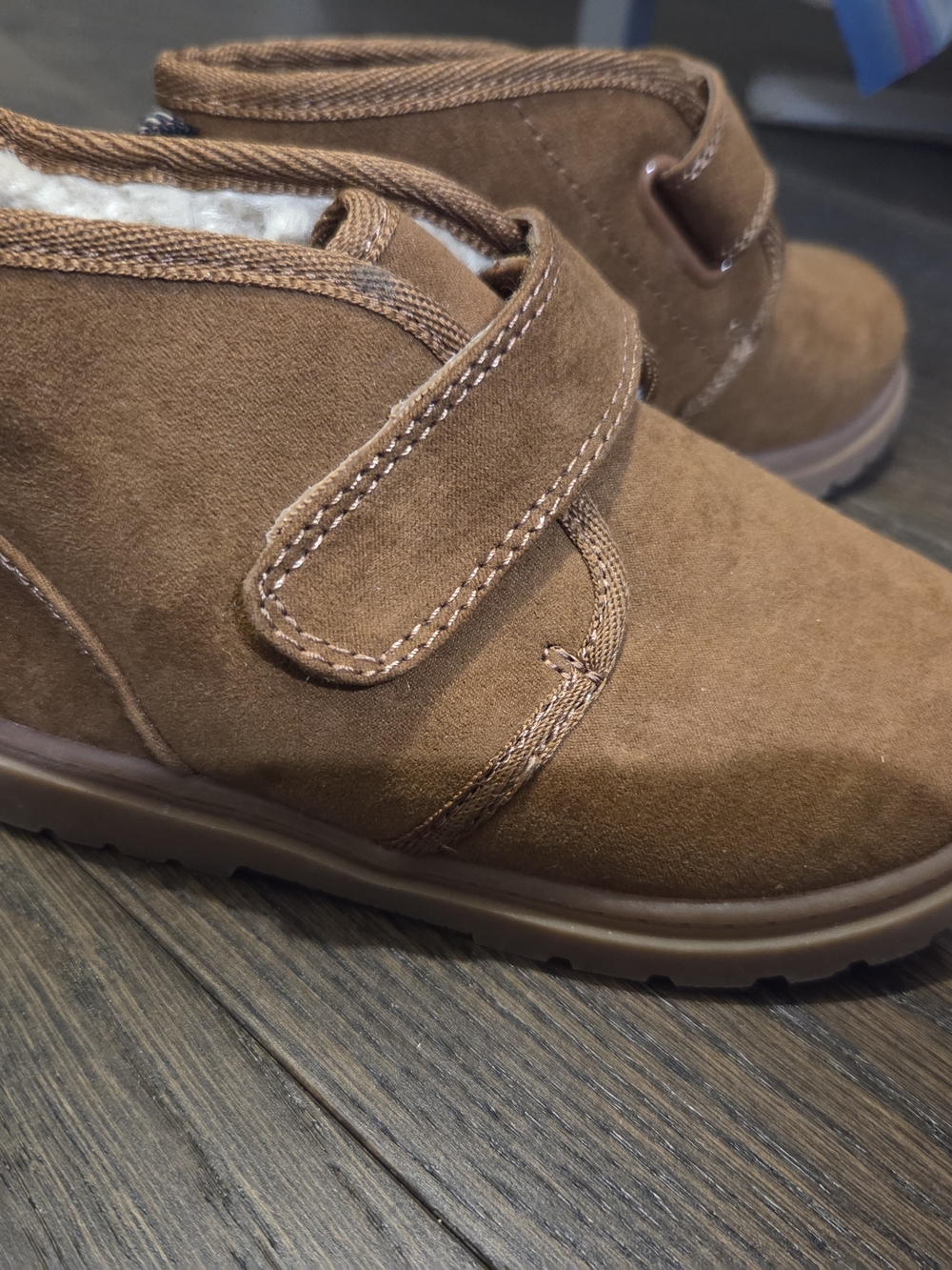 Cat & Jack Kids Brown Suede Hook-and-Loop Boots